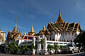 Bangkok Grand Palace,  overview of the Dusit group with the elegant Maha Prasat throne hall. 